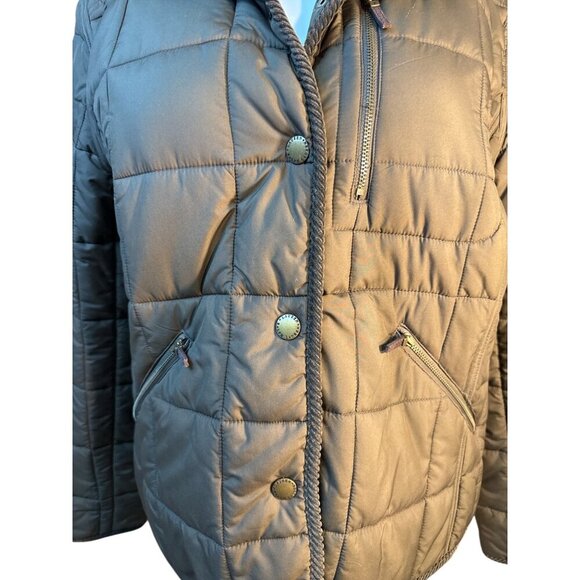 Lauren Ralph Lauren Olive Green Quilted Jacket Womens Size Large Nylon EUC - Picture 2 of 7